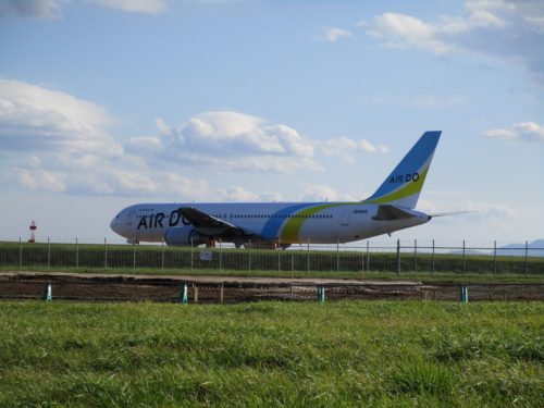 離陸前の大型機、女満別空港